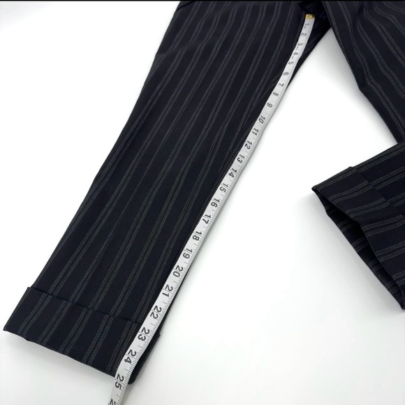 Athropologie Cartonnier LOU Taper Cuffed Wool Blend Striped Trouser - Picture 6 of 10